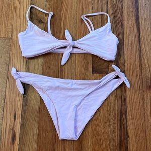 Lavender ties L space bikini